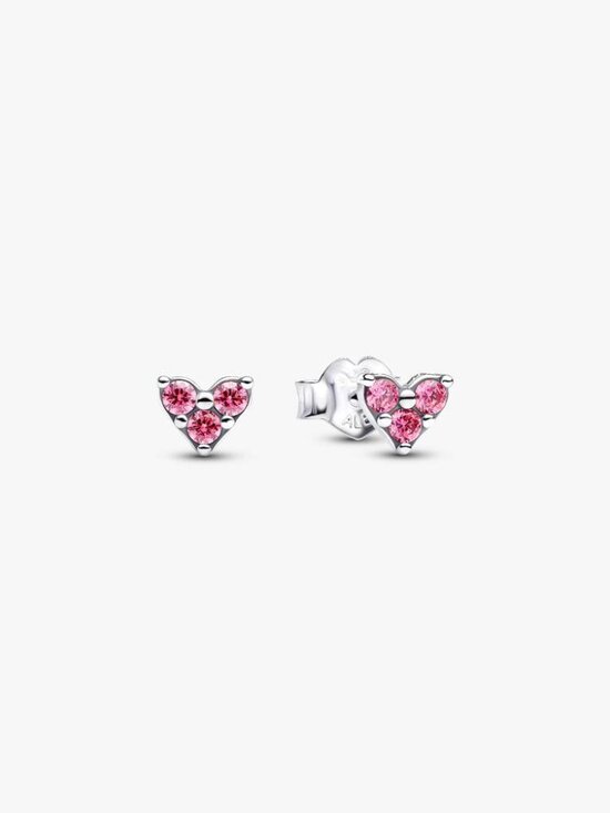 Pandora Jewelry - Pandora Triple Stone Pink Heart Stud Earrings